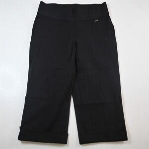 Nygard Slims 1X Black Ponte Pull‎ On Cropped Dress Womens Pants